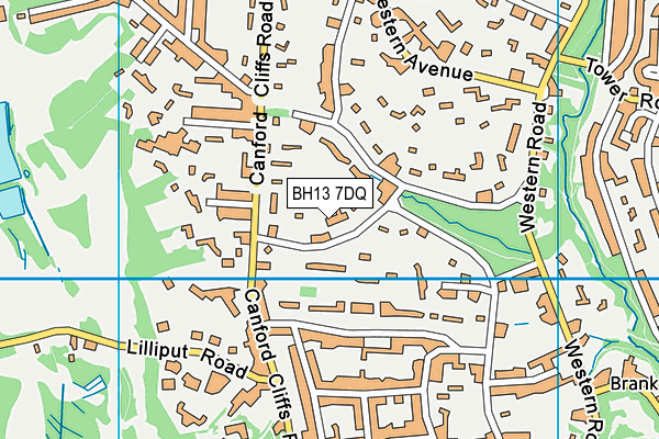 BH13 7DQ map - OS VectorMap District (Ordnance Survey)