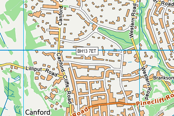BH13 7ET map - OS VectorMap District (Ordnance Survey)