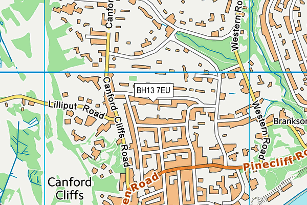 BH13 7EU map - OS VectorMap District (Ordnance Survey)