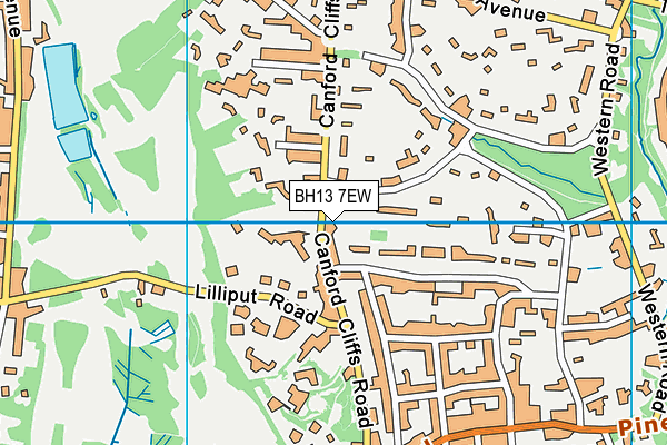 BH13 7EW map - OS VectorMap District (Ordnance Survey)