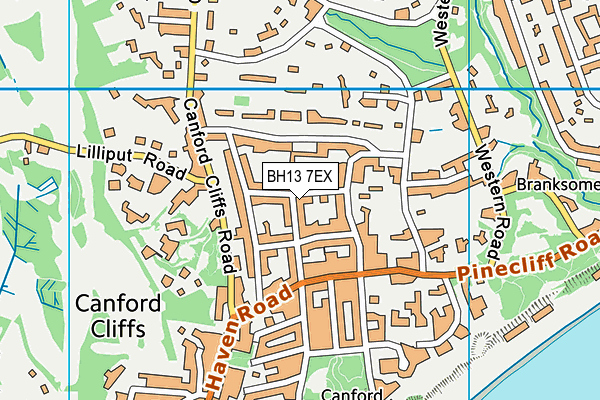 BH13 7EX map - OS VectorMap District (Ordnance Survey)
