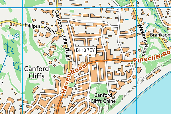 BH13 7EY map - OS VectorMap District (Ordnance Survey)