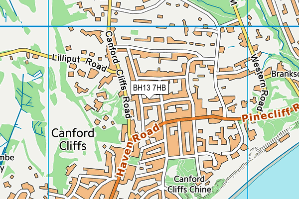 BH13 7HB map - OS VectorMap District (Ordnance Survey)
