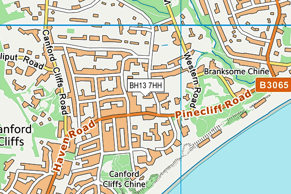 BH13 7HH map - OS VectorMap District (Ordnance Survey)