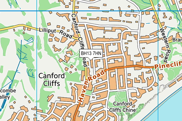 BH13 7HN map - OS VectorMap District (Ordnance Survey)