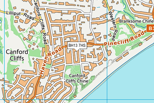 BH13 7HS map - OS VectorMap District (Ordnance Survey)