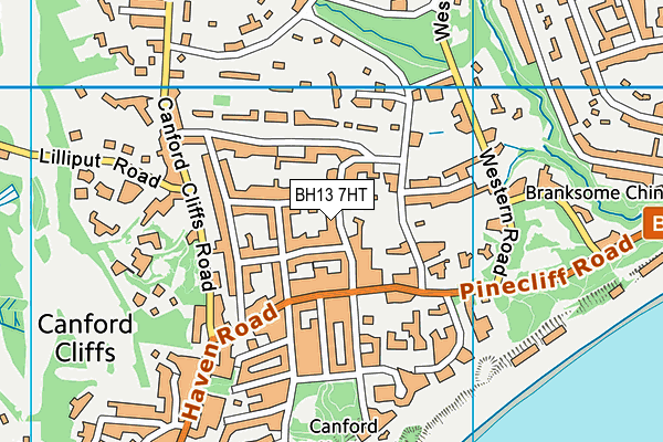 Canford Cliffs Village Hall map (BH13 7HT) - OS VectorMap District (Ordnance Survey)