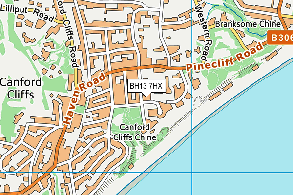 BH13 7HX map - OS VectorMap District (Ordnance Survey)