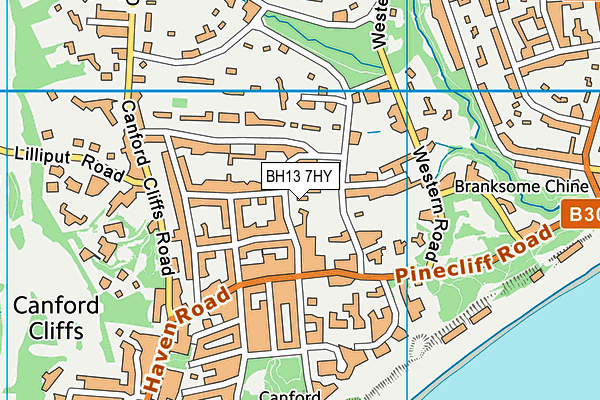 BH13 7HY map - OS VectorMap District (Ordnance Survey)