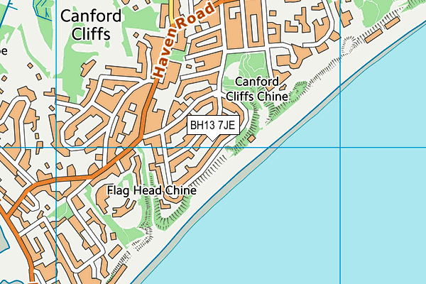 BH13 7JE map - OS VectorMap District (Ordnance Survey)
