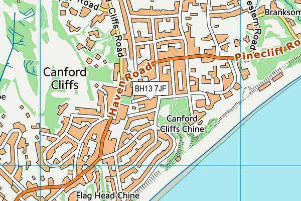 BH13 7JF map - OS VectorMap District (Ordnance Survey)