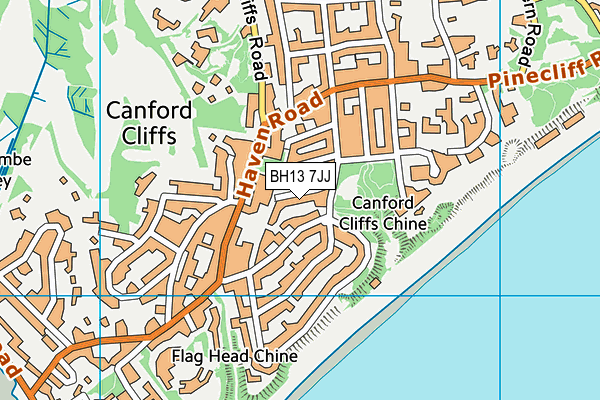 BH13 7JJ map - OS VectorMap District (Ordnance Survey)