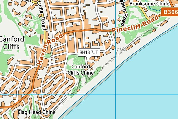 BH13 7JT map - OS VectorMap District (Ordnance Survey)