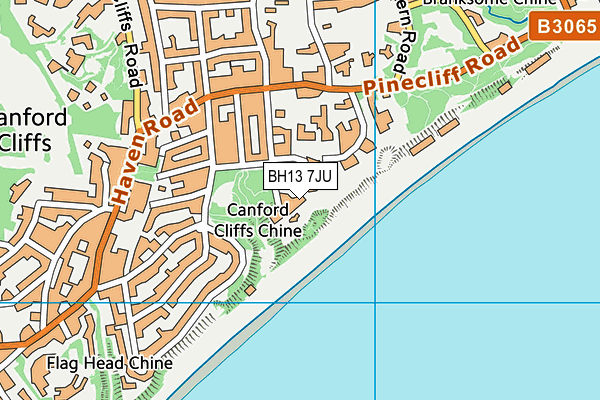 BH13 7JU map - OS VectorMap District (Ordnance Survey)