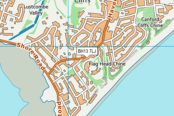 BH13 7LJ map - OS VectorMap District (Ordnance Survey)