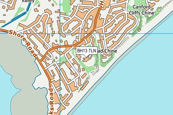 BH13 7LN map - OS VectorMap District (Ordnance Survey)