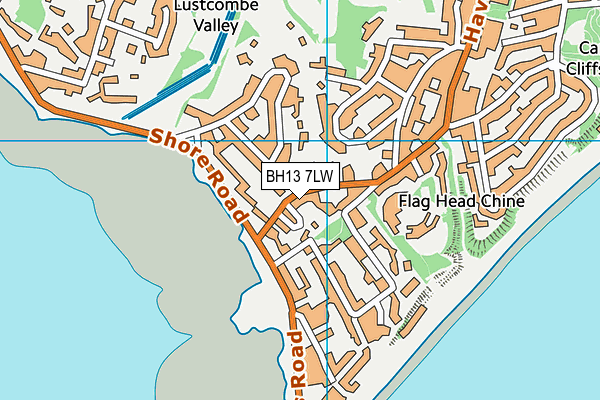 BH13 7LW map - OS VectorMap District (Ordnance Survey)