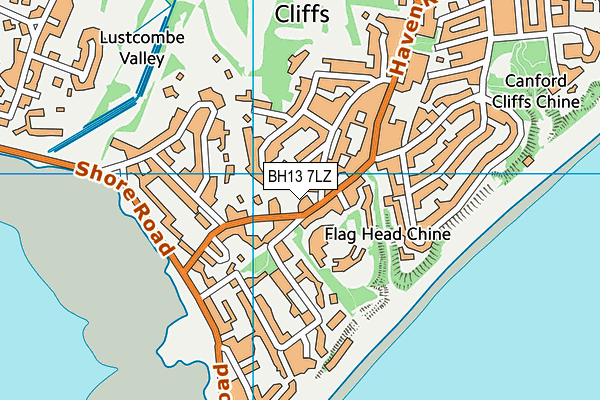 BH13 7LZ map - OS VectorMap District (Ordnance Survey)