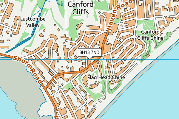 BH13 7ND map - OS VectorMap District (Ordnance Survey)