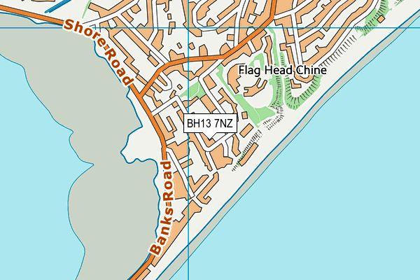 BH13 7NZ map - OS VectorMap District (Ordnance Survey)