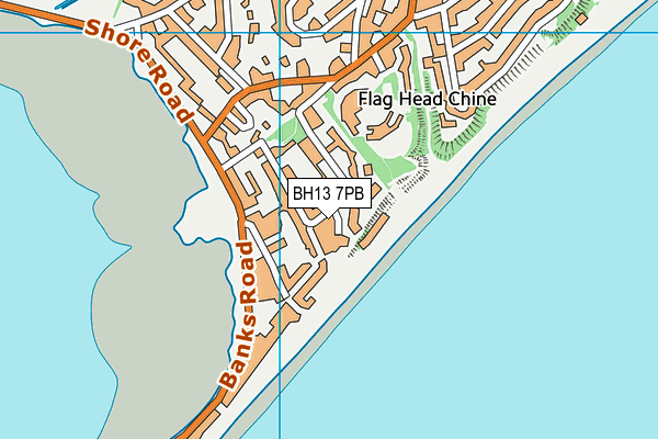 BH13 7PB map - OS VectorMap District (Ordnance Survey)