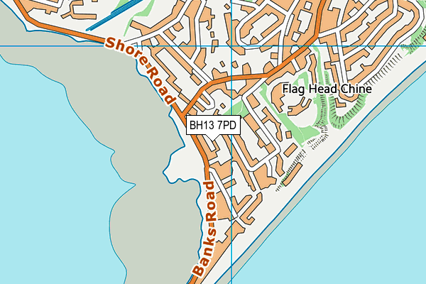 BH13 7PD map - OS VectorMap District (Ordnance Survey)