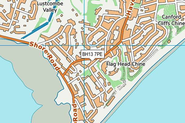 BH13 7PE map - OS VectorMap District (Ordnance Survey)