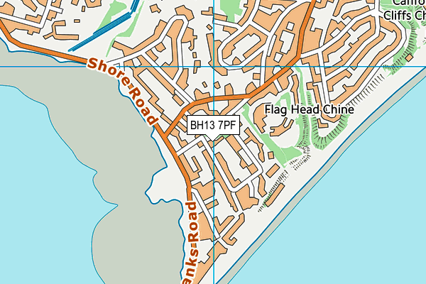 BH13 7PF map - OS VectorMap District (Ordnance Survey)
