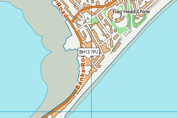 BH13 7PJ map - OS VectorMap District (Ordnance Survey)