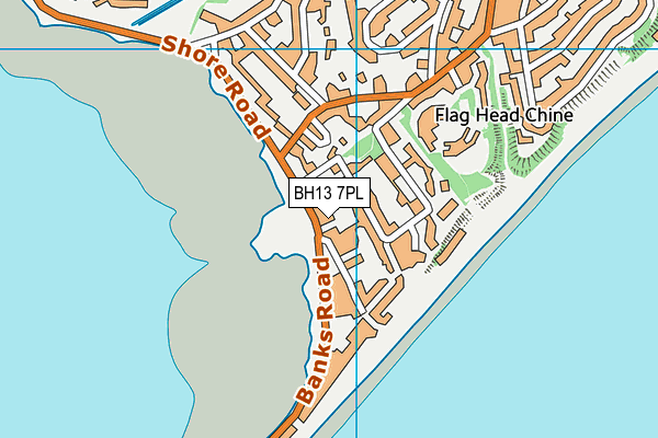 BH13 7PL map - OS VectorMap District (Ordnance Survey)