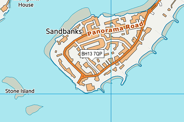 BH13 7QP map - OS VectorMap District (Ordnance Survey)