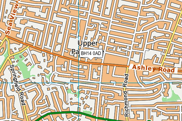BH14 0AD map - OS VectorMap District (Ordnance Survey)