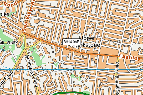 BH14 0AE map - OS VectorMap District (Ordnance Survey)