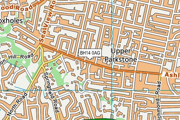 BH14 0AG map - OS VectorMap District (Ordnance Survey)