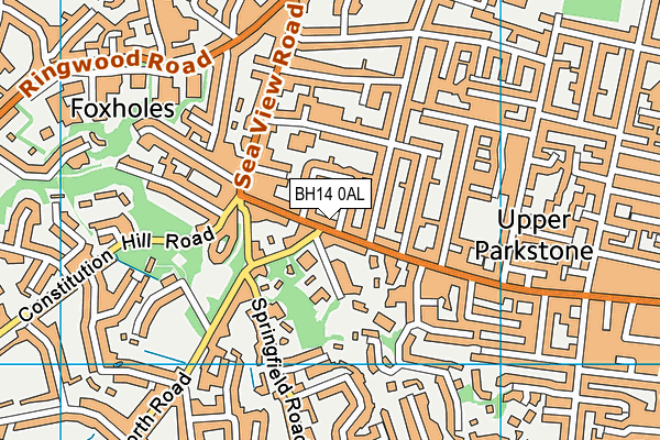 BH14 0AL map - OS VectorMap District (Ordnance Survey)