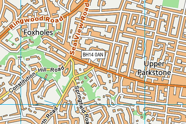 BH14 0AN map - OS VectorMap District (Ordnance Survey)