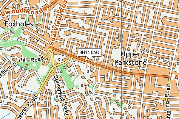 BH14 0AQ map - OS VectorMap District (Ordnance Survey)