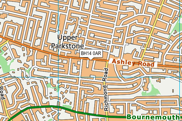 BH14 0AR map - OS VectorMap District (Ordnance Survey)