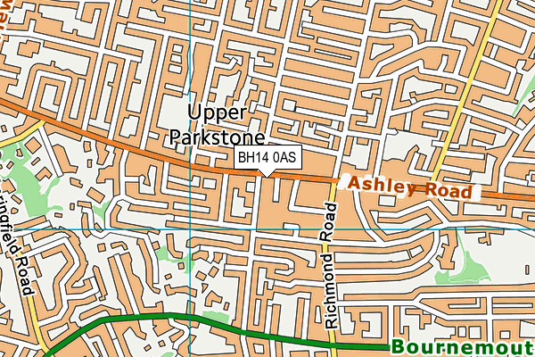 BH14 0AS map - OS VectorMap District (Ordnance Survey)