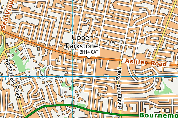 BH14 0AT map - OS VectorMap District (Ordnance Survey)