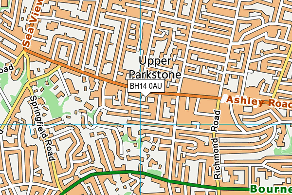 BH14 0AU map - OS VectorMap District (Ordnance Survey)