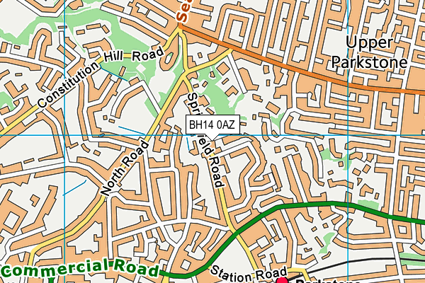 BH14 0AZ map - OS VectorMap District (Ordnance Survey)