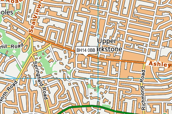 BH14 0BB map - OS VectorMap District (Ordnance Survey)