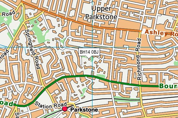 BH14 0BJ map - OS VectorMap District (Ordnance Survey)