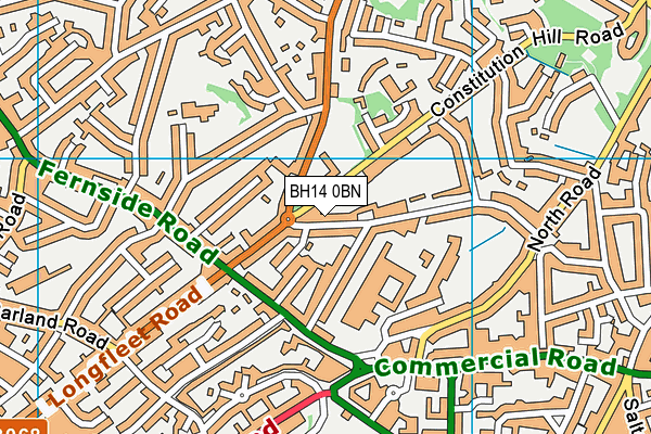 BH14 0BN map - OS VectorMap District (Ordnance Survey)