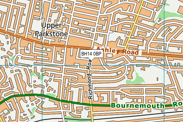 BH14 0BP map - OS VectorMap District (Ordnance Survey)