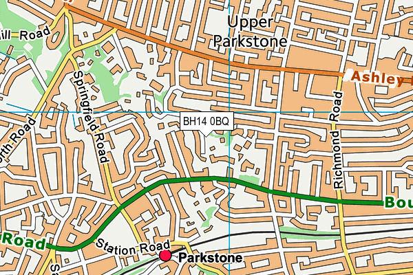 BH14 0BQ map - OS VectorMap District (Ordnance Survey)