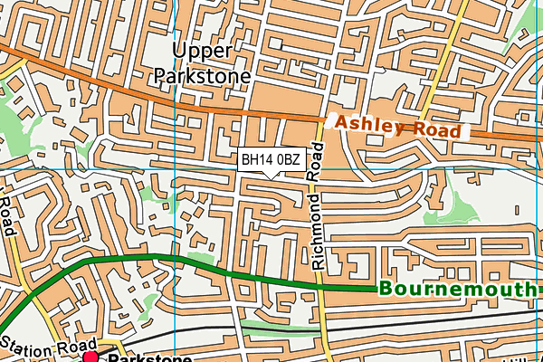 BH14 0BZ map - OS VectorMap District (Ordnance Survey)