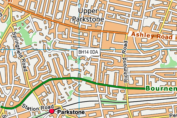 BH14 0DA map - OS VectorMap District (Ordnance Survey)