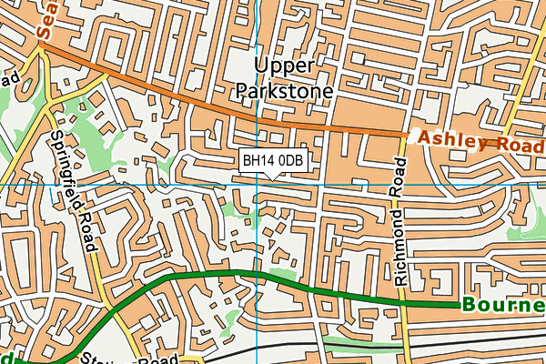 BH14 0DB map - OS VectorMap District (Ordnance Survey)